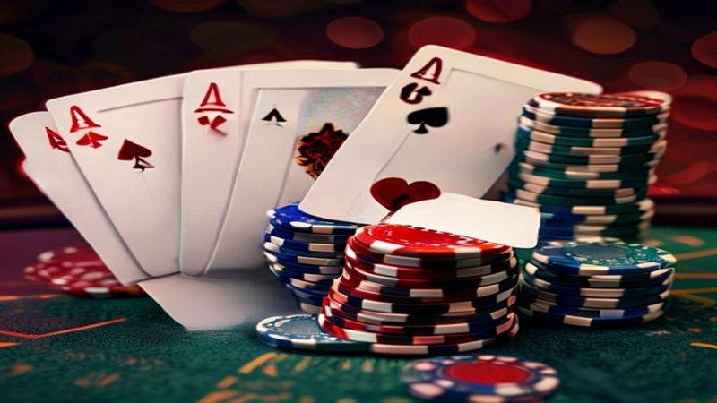 Bàn Poker Texas Hold'em với các vị trí người chơi